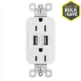 radiant White 15-Amp Decorator Tamper Resistant Residential Usb Outlet