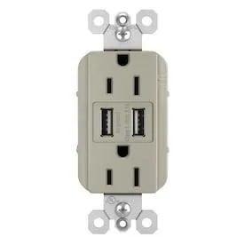 radiant Nickel 15-Amp Decorator Tamper Resistant Residential Usb Outlet
