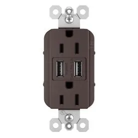 radiant Dark Bronze 15-Amp Decorator Tamper Resistant Residential Usb Outlet