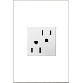 adorne White 15-Amp Square Tamper Resistant Residential Outlet