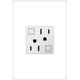 adorne White 15-Amp Square Tamper Resistant GFCI Residential/Commercial Outlet