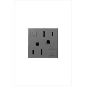 adorne Magnesium 15-Amp Square Tamper Resistant GFCI Residential/Commercial Outlet