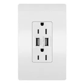 radiant White 15-Amp Decorator Tamper Resistant with Wall Plate Residential Usb Outlet