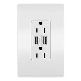 Radiant White 15-amp Decorator Tamper Resistant with Wall Plate Residential