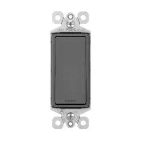 Radiant 15-amp Single-Pole Black Rocker Residential Light Switch