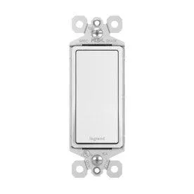 Radiant 15-amp Single-Pole White Rocker Residential Light Switch