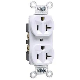 White 20-Amp Duplex Commercial Outlet
