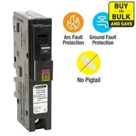 Homeline 15-Amp 1-Pole Dual Function AFCI/GFCI Circuit Breaker