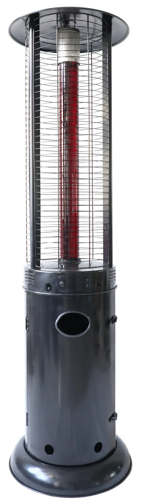 AZ Patio Heaters Commercial Infrared Flame Glass Tube Patio Heater in Black