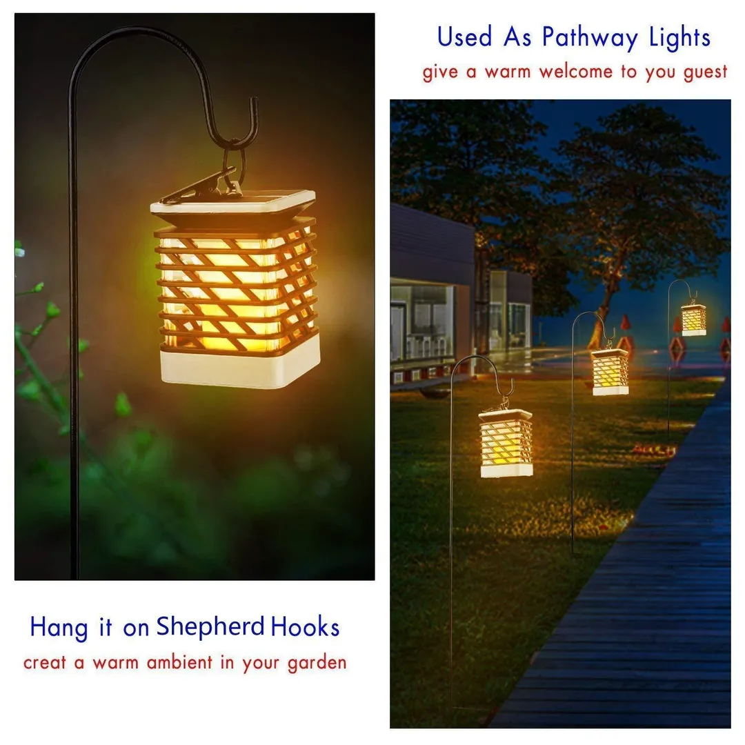 Topchances Solar Lights Outdoor LED Flickering Flame Torch Lights Solar Powered Lantern Hanging Decorative Atmosphere Lamp for Pathway Garden Deck Christmas Holiday Party Waterproof Auto On/Off (2/4 pack), photo 3 of 8