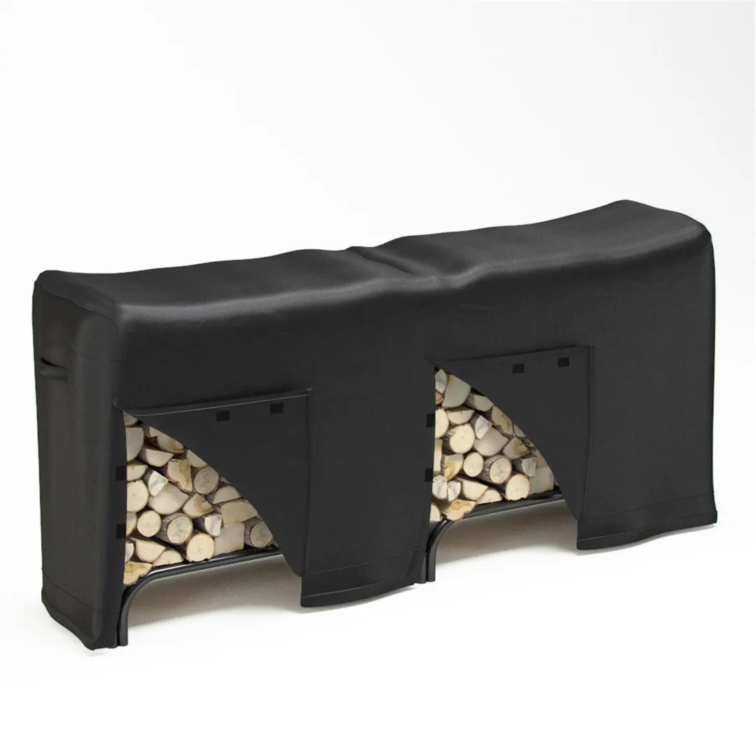 Gibson Living 8 Foot Black Water Resistant Firewood Log Rack Cover, photo 4 of 5