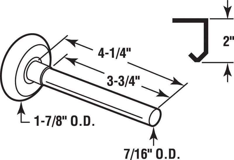 Prime-Line 1/2 in. W X 4.25 in. L X 1-7/8 in. D Plastic Garage Door Roller, photo 2 of 2