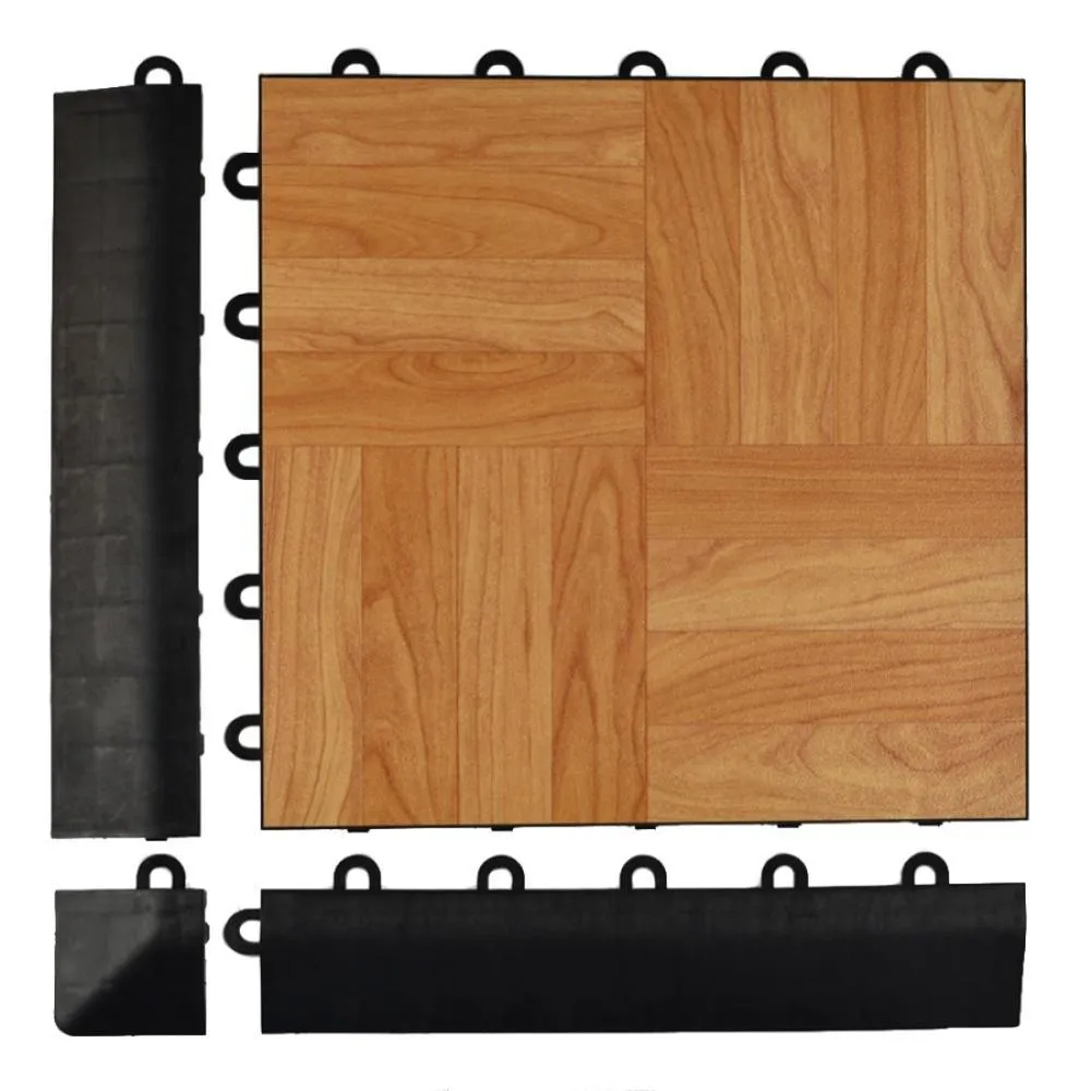 Greatmats Max Tile 12 in. x 12 in. x 5/8 in. Light Oak Vinyl Interlocking Raised Modular Floor Tile (Case of 26), photo 3 of 11
