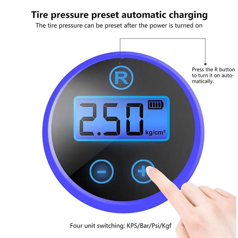 V.I.P. Wired/Wireless Car Air Pump Portable Air Compressor Pump Tire Inflator Pump 12V 150 PSI Tire Pump for Car, Truck, Bicycle, and Other Inflatables, photo 5 of 10
