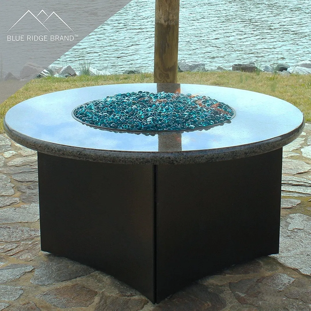 Blue Ridge Brand Fire Pit Glass - Aqua Blue Reflective Fire Glass Beads 3/4" - Reflective Fire Pit Glass Rocks - Blue Ridge Brand™ Reflective Glass Beads for Fireplace and Landscaping 3, 5, 10, 20, 50 Pounds, photo 5 of 6