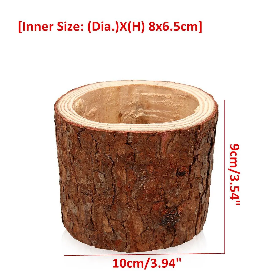 Wooden Succulent Garden Pot, Plant Pot Cactus Herb Planter, Plant Container, Gift for Mom Sister Aunt Best for Home Office Desk Decoration(2 - 5inch ), photo 6 of 9