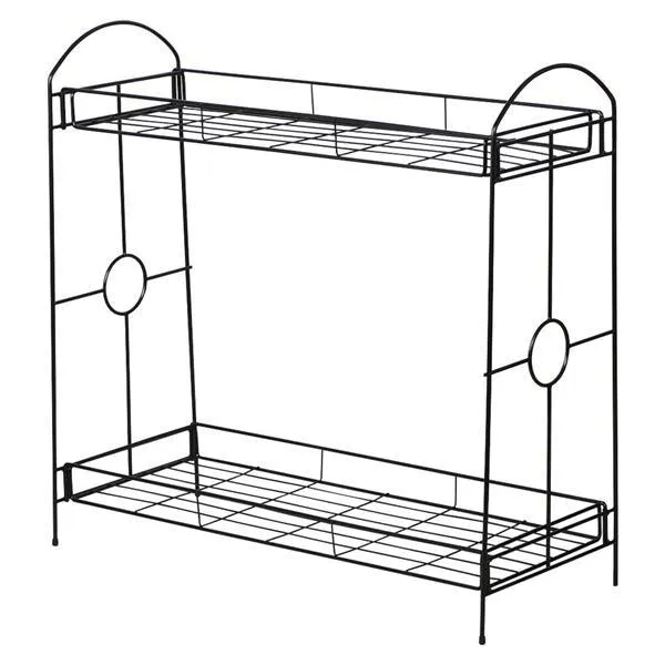 2-Tier Metal Plant Stand Plant display stand Shelf for House/ Patio/Yard/Garden, photo 2 of 9
