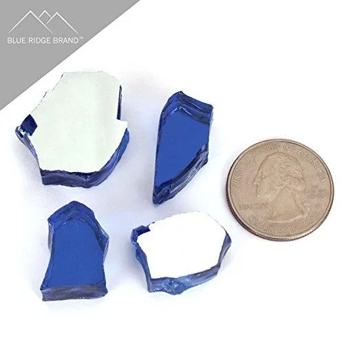 Blue Ridge Brand Fire Pit Glass - Cobalt Blue Reflective Fire Glass 1/2" - Reflective Fire Pit Glass Rocks - Blue Ridge Brand™ Reflective Glass for Fireplace and Landscaping 3, 5, 10, 20, 50 Pounds, photo 3 of 6
