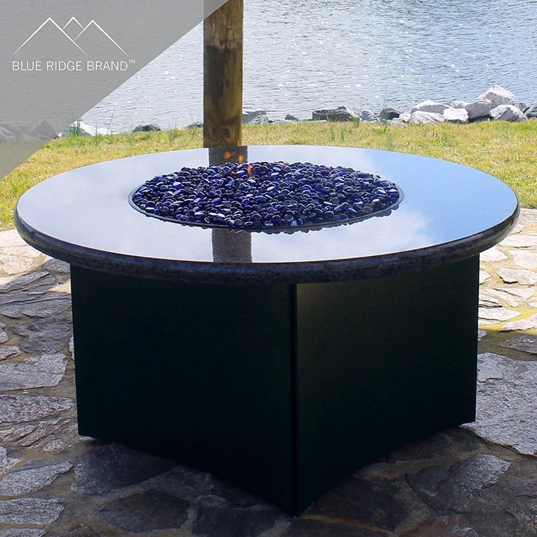 Blue Ridge Brand Fire Pit Glass - Dark Blue Reflective Fire Glass Beads 3/4" - Reflective Fire Pit Glass Rocks - Blue Ridge Brand™ Reflective Glass Beads for Fireplace and Landscaping 3, 5, 10, 20, 50 Pounds, photo 5 of 6