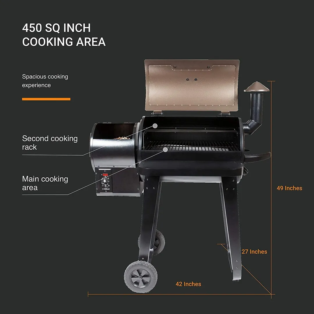Z Grills ZPG-450A Wood Pellet Barbecue Grill And Smoker with Digital Temperature Controls, Perfect Family Size Backyard BBQ Grill, photo 6 of 6