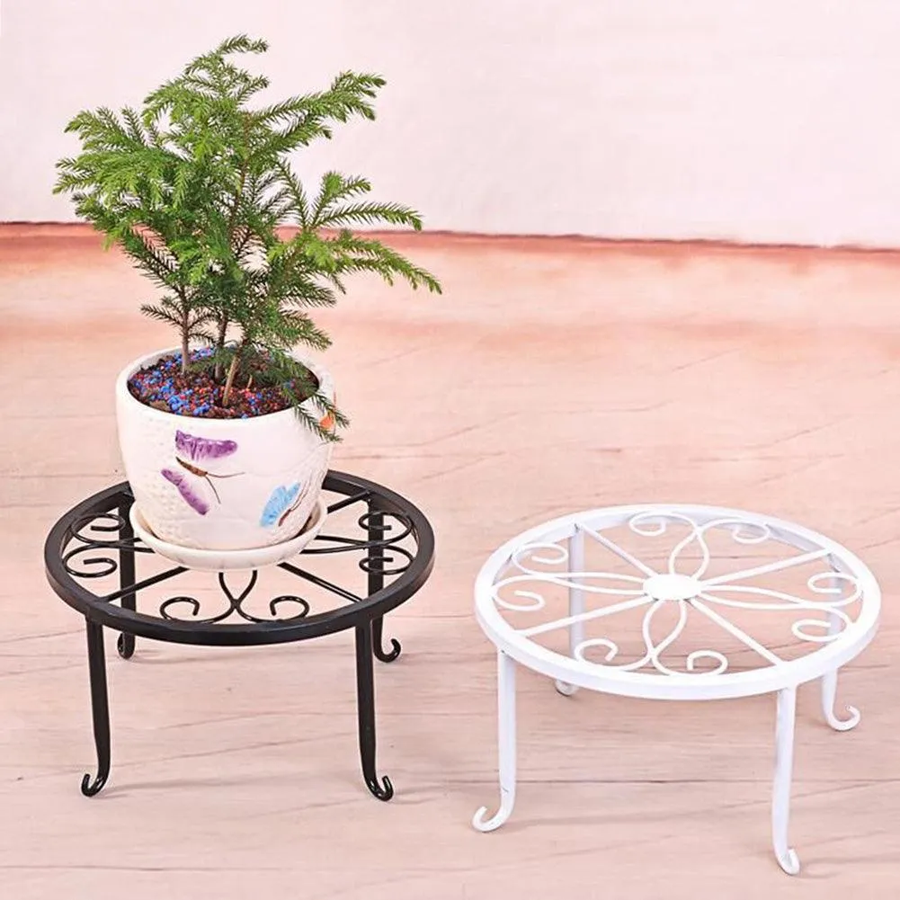Yesbay Plant Stand Floor Flower Pot Rack Round Iron Home Garden Indoor Balcony Decor, photo 3 of 5