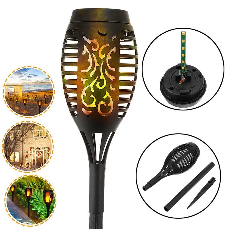 Novashion Solar Flame Flickering Torch, Waterproof Dancing Flame Solar Lights Outdoor, Solar Tiki Torches, Dusk to Dawn Solar Torch Light, 1/4/6/12 Pack, photo 3 of 7