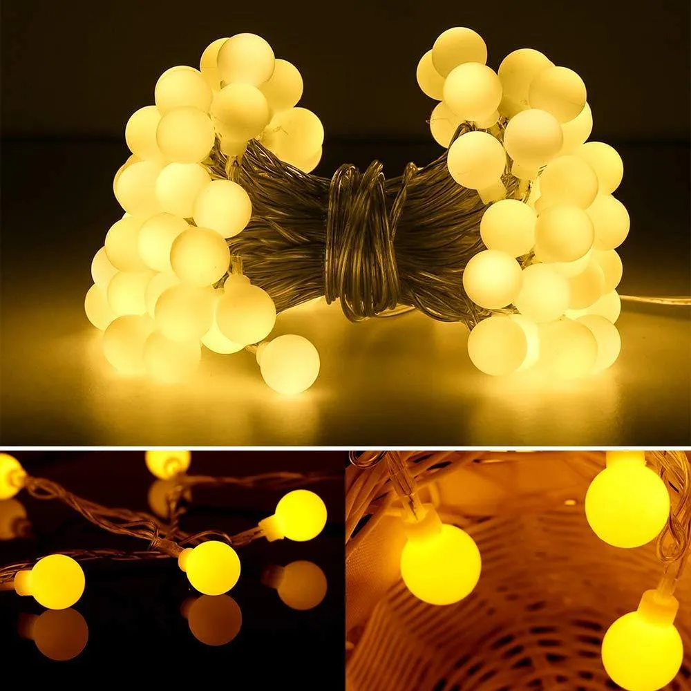 Urhomepro 19.68ft 20 LEDs Globe Christmas String Lights Starry Fairy Lights with Remote Control, Room Decor Ball String Lights for Outdoor Indoor Bedroom Garden Patio Wedding Christmas Tree, Warm White, Q7245, photo 5 of 11