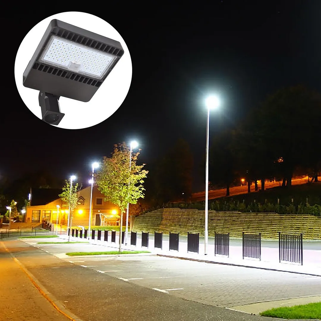 KAWELL LED Parking Lot Lights 80W-9600lm Outdoor LED Flood Lights 5000K LED Shoebox Lights - Slip Fit Mount Commercial Street Area Light for Stadium, Parking Lot, Roadways, photo 6 of 7