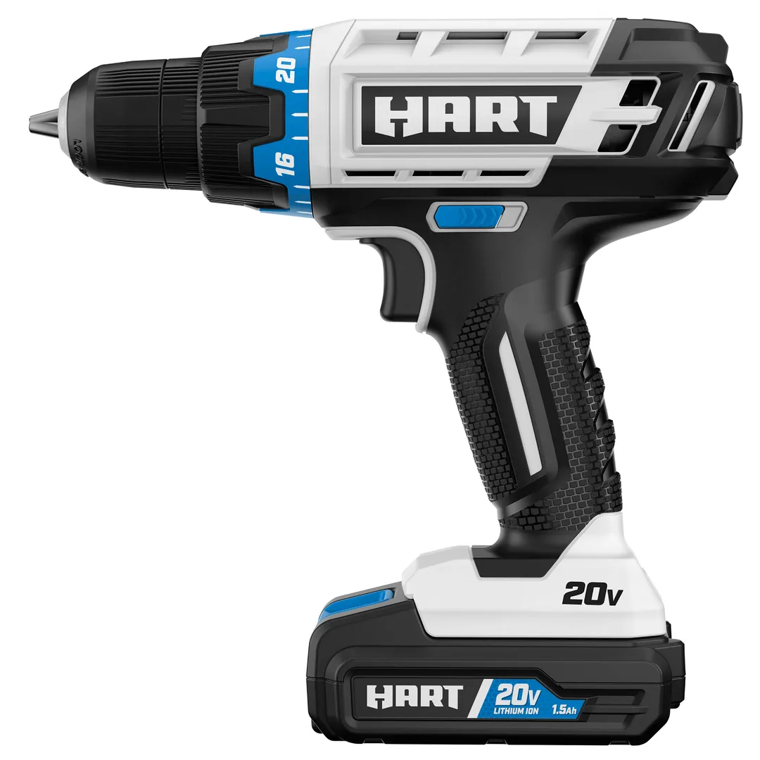 HART 20-Volt Cordless 36-Piece Project Kit, 3/8-inch Drill/Driver and 10-inch Storage Bag, (1) 1.5Ah Lithium-Ion Battery, photo 3 of 11