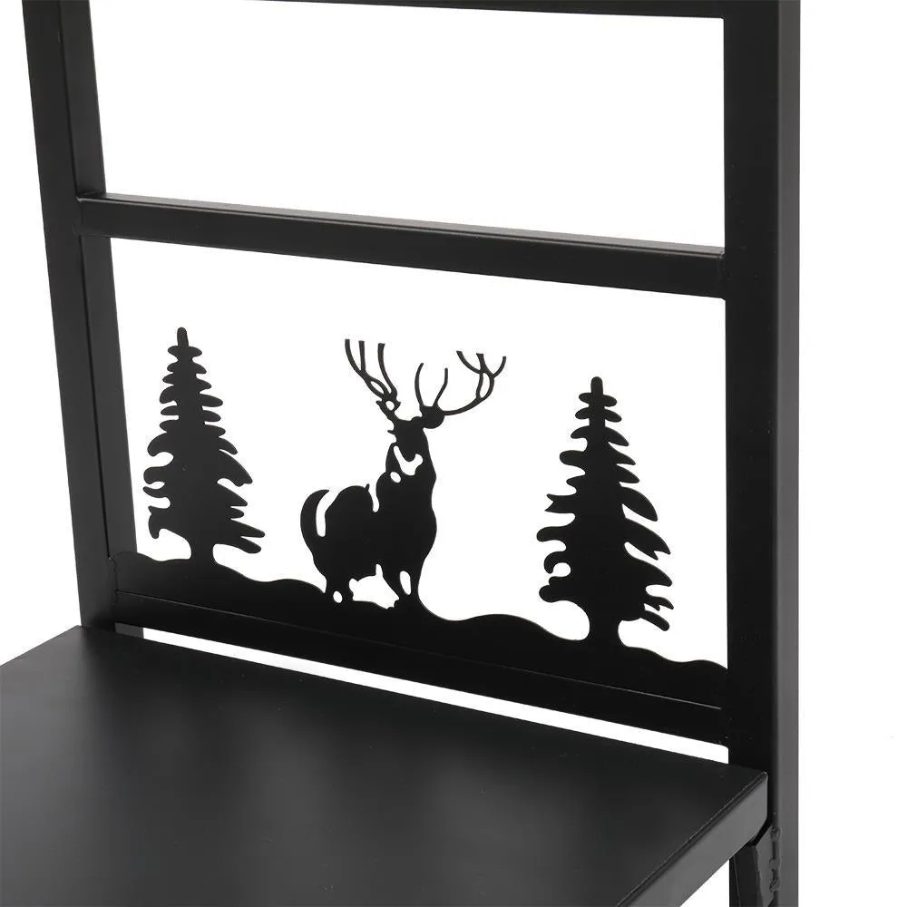 Zimtown Firewood Holder, Wrought Iron Wood Lumber Storage Holder for Fireplace, Heavy Duty Log Storage Bin for Firepit Stove Accessories, photo 3 of 7