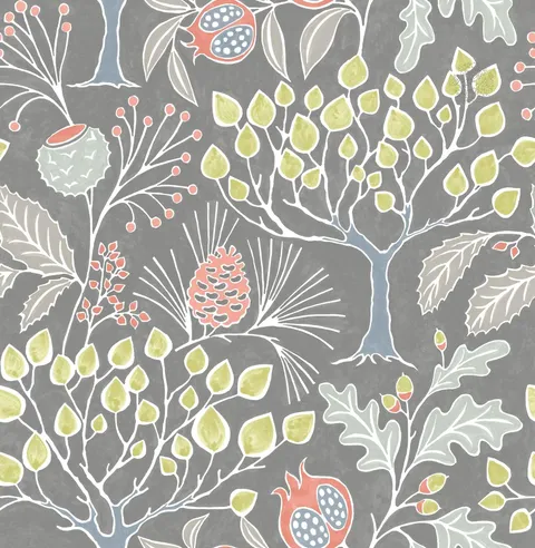 Groovy Garden Grey Peel & Stick Wallpaper
