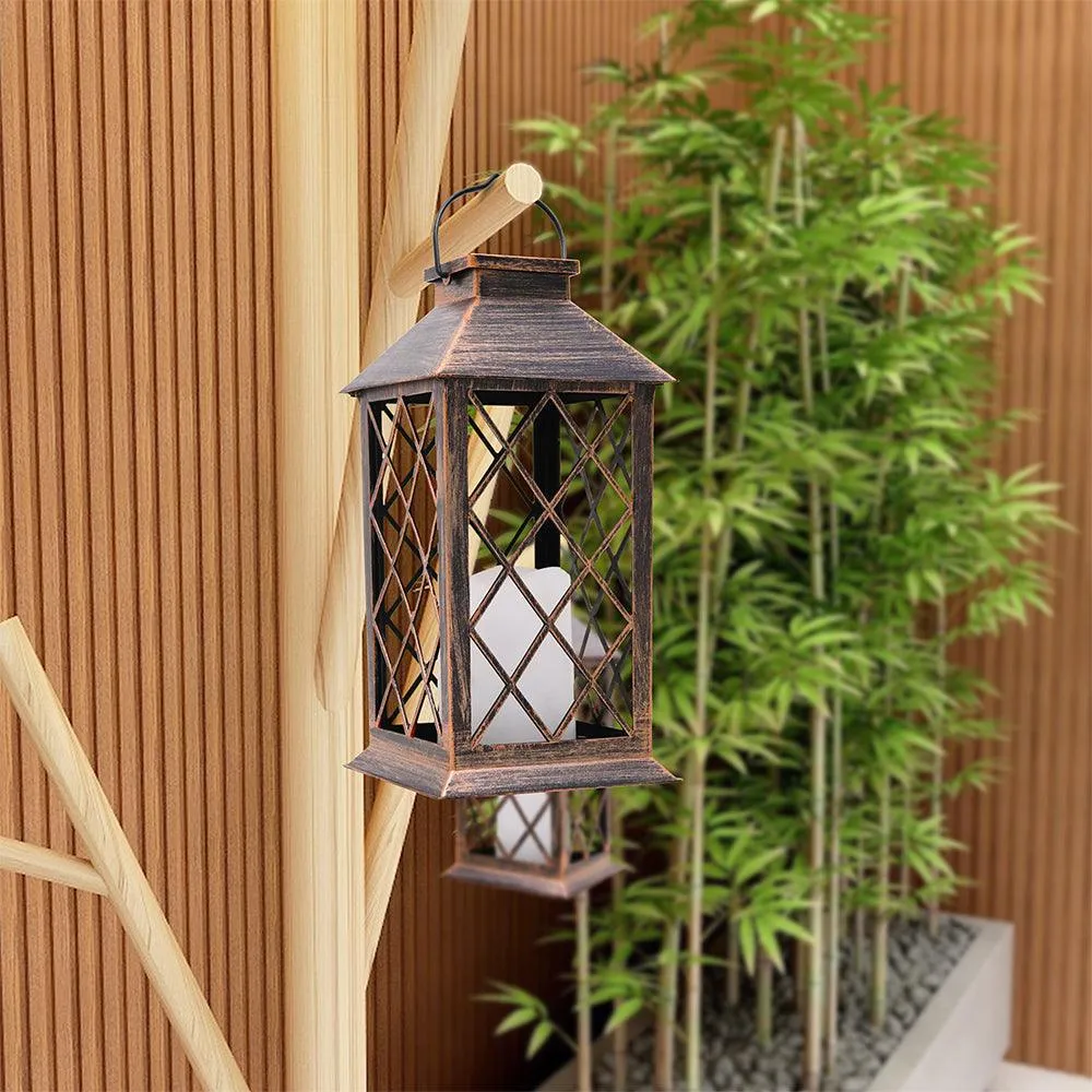 Abble Outdoor Solar Lantern Hanging Garden Lights Flameless Candle Lantern  (Set of 2), photo 2 of 7