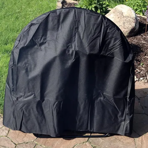 Sunnydaze Firewood Log Hoop Holder with Black Cover Outdoor Black Steel - 40"