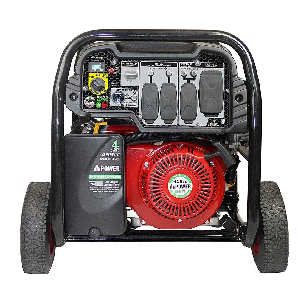 A-iPower SUA12000ED 12000-Watt Hybrid Dual Fuel Portable Generator Propane or Gas EPA/CARB, Black, photo 5 of 6