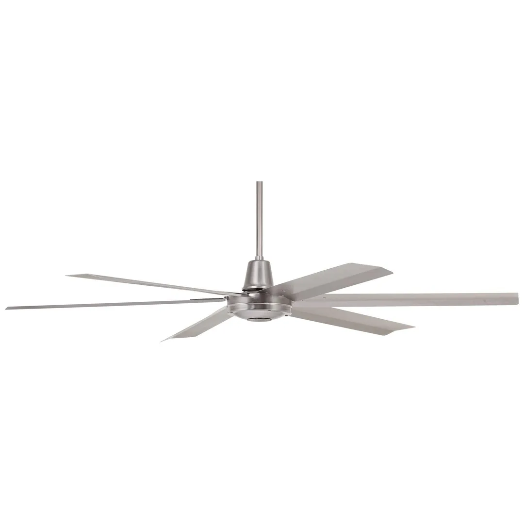 Casa Vieja 60" Casa Vieja Modern Industrial Outdoor Ceiling Fan with Remote Brushed Steel Damp Rated for Patio Porch, photo 6 of 7