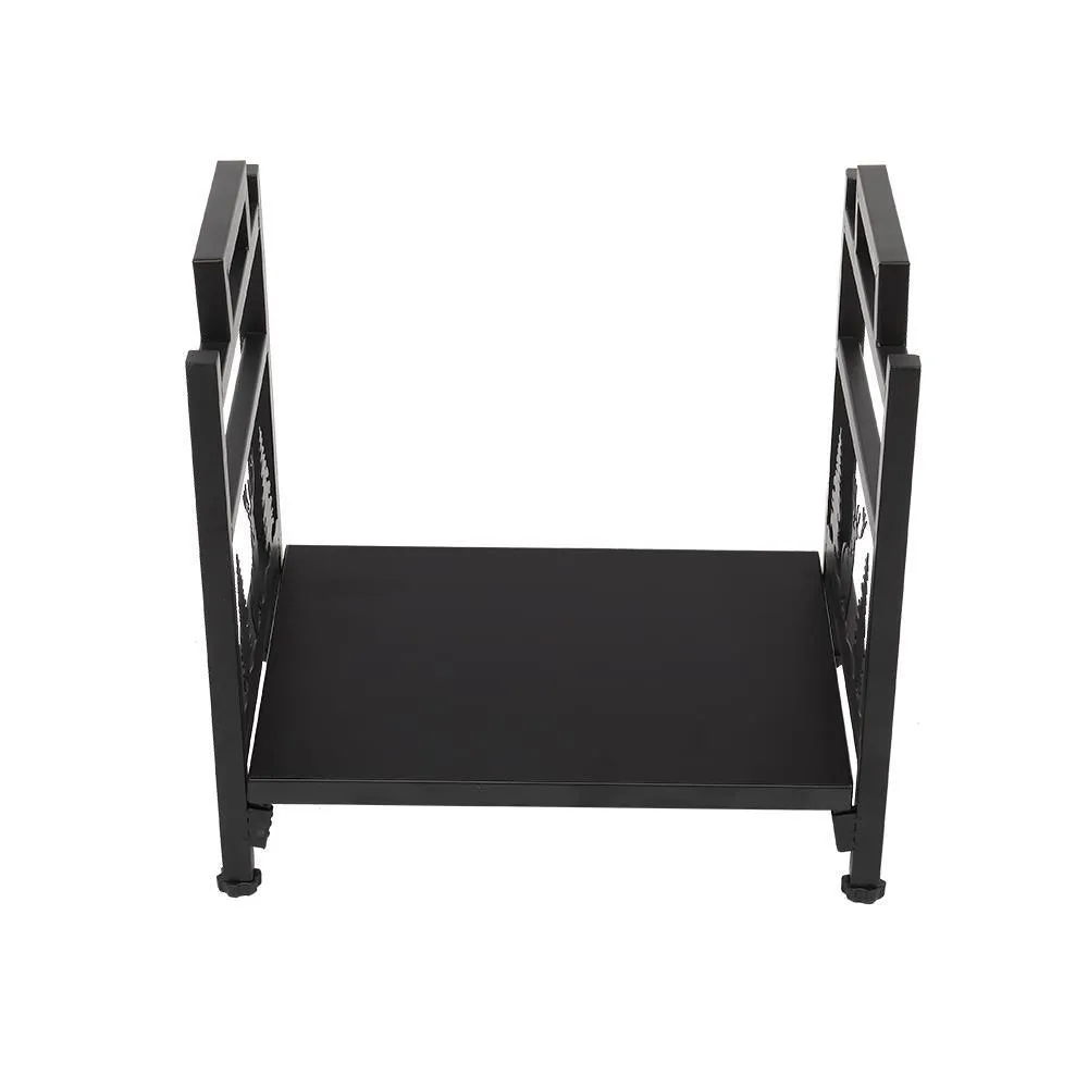 Zimtown Firewood Holder, Wrought Iron Wood Lumber Storage Holder for Fireplace, Heavy Duty Log Storage Bin for Firepit Stove Accessories, photo 2 of 7