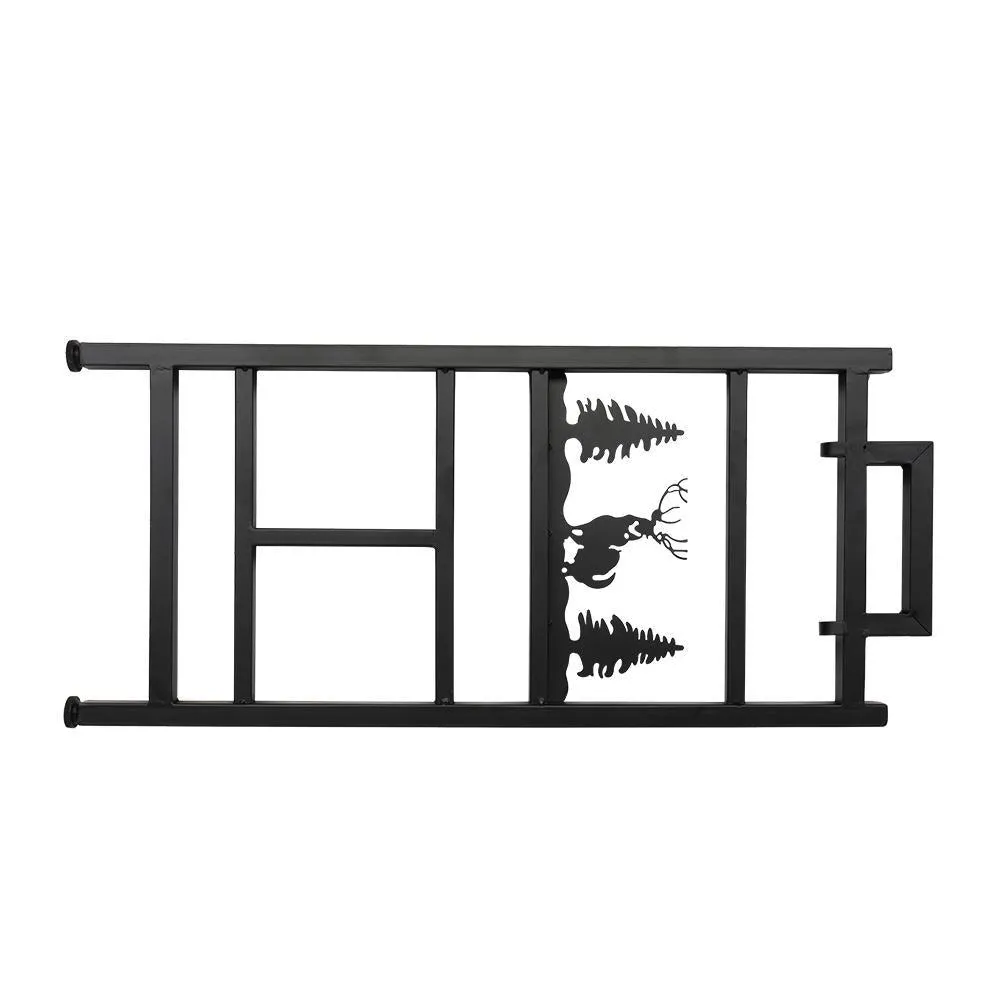 Ktaxon Firewood Rack Indoor Fireplace Tool Rack Outdoor Log Rack with 4 Tools Wood Holder Bin Firewood Holders Lumber Storage Stacking Black Wrought Iron Fireplace Logs Holder Stove, photo 3 of 7