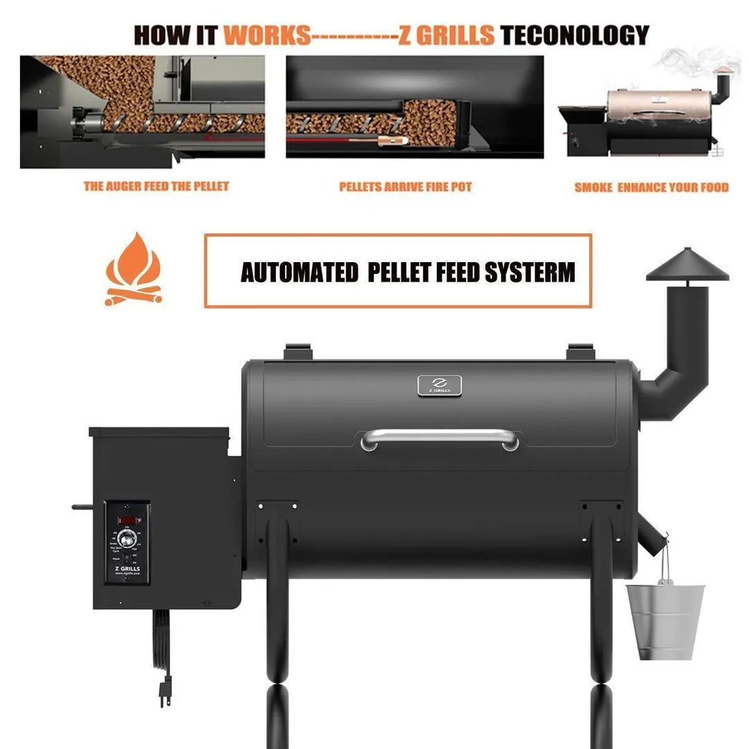 Z GRILLS Wood Pellet BBQ Grill and Smoker with Digital Temperature Controls Roast, Sear, Bake,Smoke, Braise and BBQ, photo 4 of 5