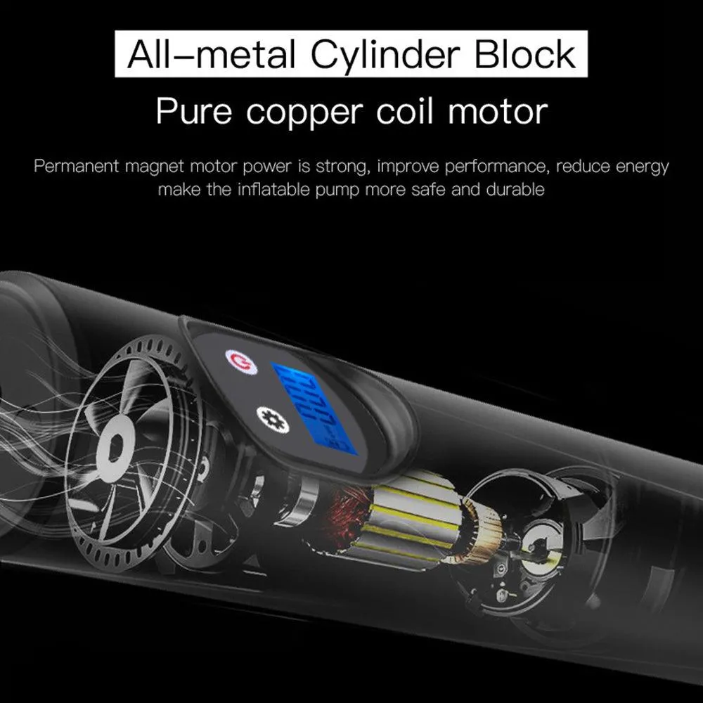Anself 12V Portable Car Air Pumps Electric Tire Inflator Car Bike Pump Auto Car Wireless Inflatable Pump, photo 3 of 7