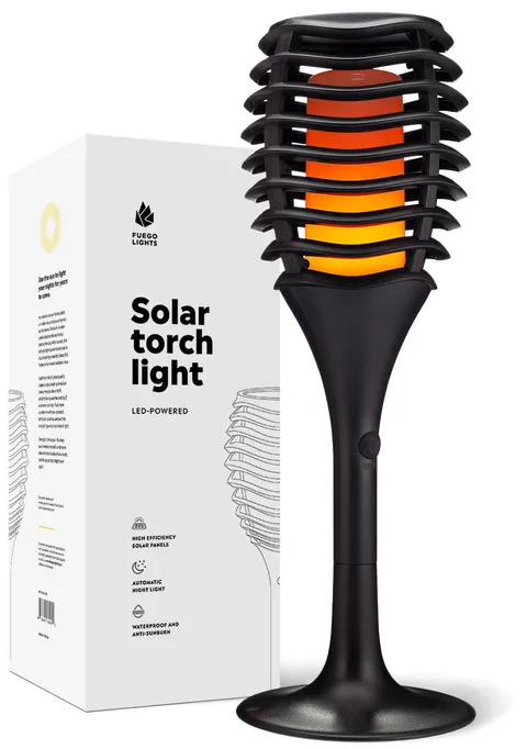 Solar Tiki Torches with Flickering Flame