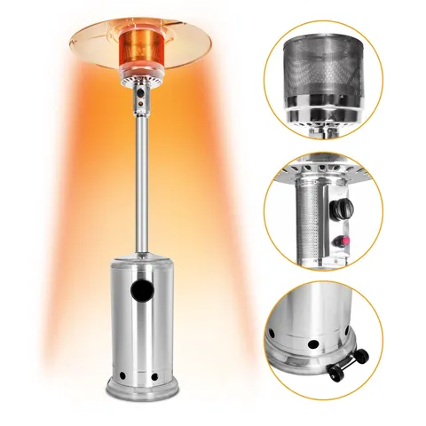 Systems Outdoor Patio Heater Propane Gas 48000 BTU Stainless Steel Housing