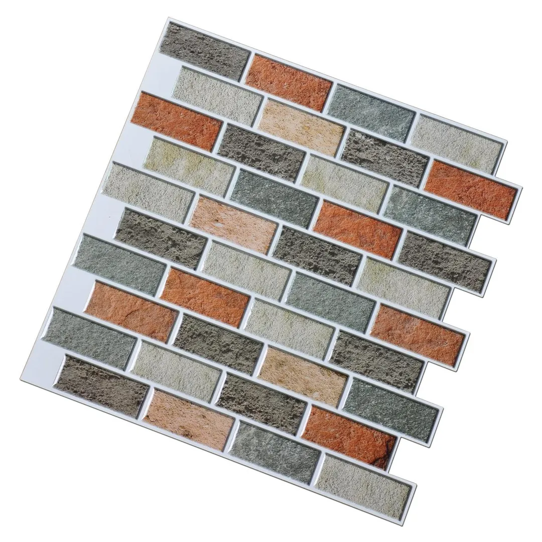 Art3d Peel and Stick Kitchen Backsplash Self Adhesive Subway Tile, 12"x12" Faux Stone Mosaic (1 Sheet), photo 2 of 4