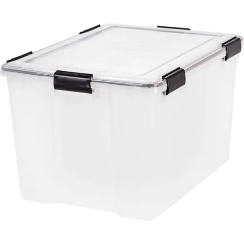 IRIS WEATHERTIGHT 11.75 in high · 15.75 in wide · 19.7 in deep Stackable Storage Box