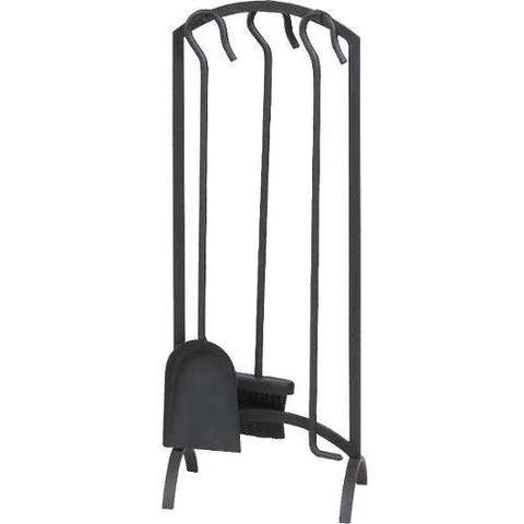 4 Piece Arch Fireplace Tool Set - Black