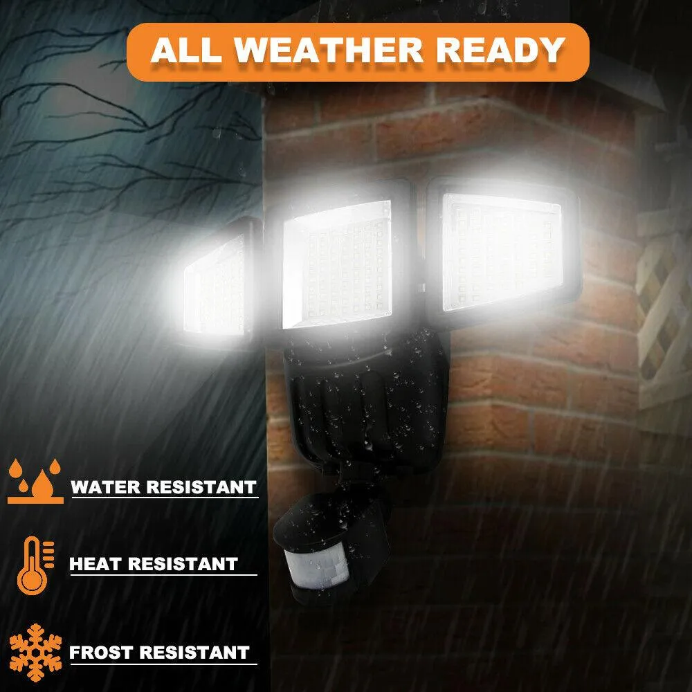 Costech Solar Lights Motion Sensor, Costech 182 LED 1000 Lumens Outdoor Sensor Light Weatherproof Triple Dual Head Outdoor Motion Sensor Fire Flood Light, Ultra-Bright for Patio, Deck, Yard, Garden, Driveway, photo 6 of 9