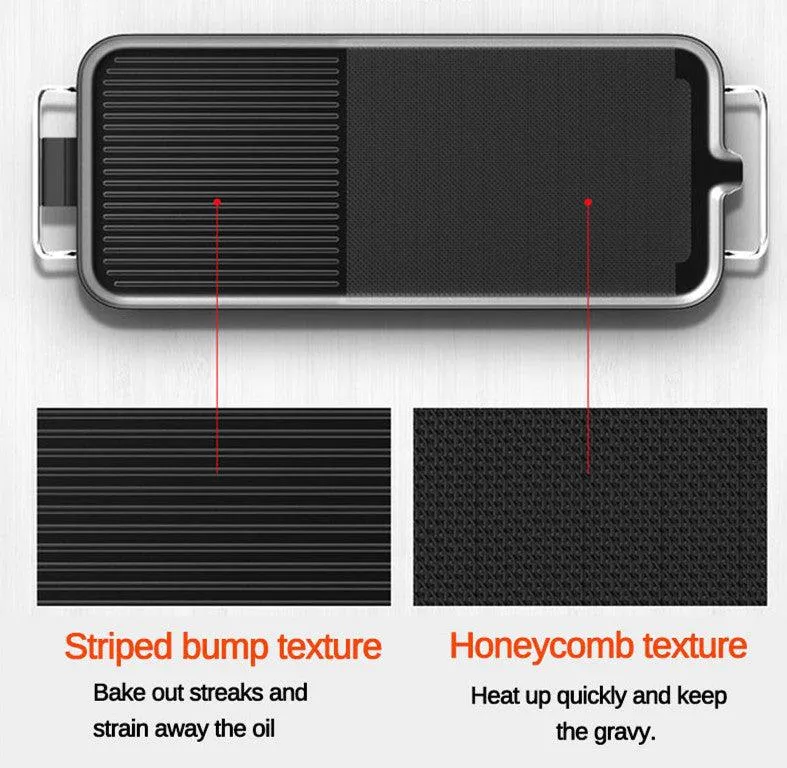 110V Electric Teppanyaki Table Top Grill  Electric Baking Pan Barbecue Machine Non-Stick Barbecue Grill Plate for Kitchen Indoor&Outdoor Household Use, photo 8 of 10