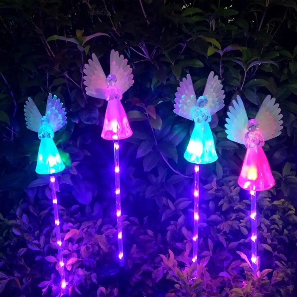 Willstar Christmas Outdoor Garden Light Angel Stake Lights Lawn LED Solar Smart Garden Xmas Party Decor Lamp, photo 5 of 6