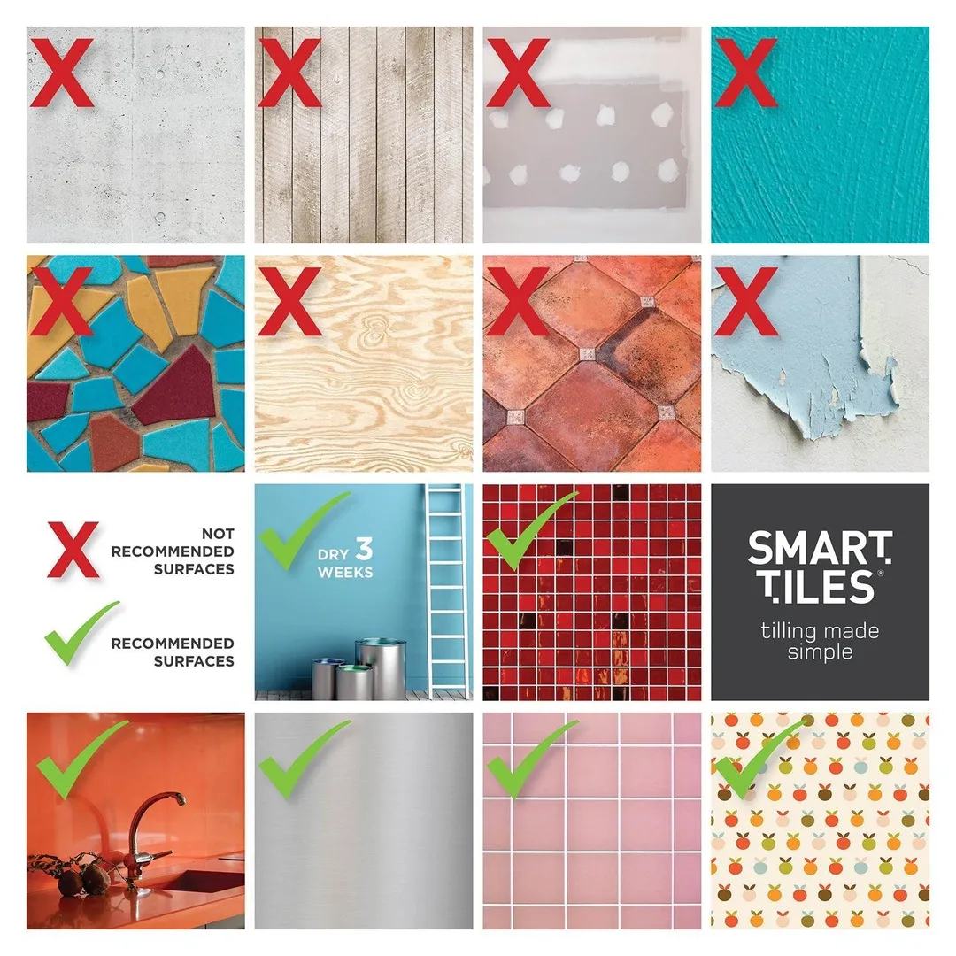 Smart Tiles 10.95 in x 9.70 in Peel and Stick Self-Adhesive Mosaic Backsplash Wall Tile - Subway White (4-Pack), photo 5 of 5