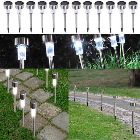 Zimtown 24pcs Solar Outdoor LED Light, Stainless Steel Path Walkway Lights for Landscape, Patio Pathways, photo 2 of 12