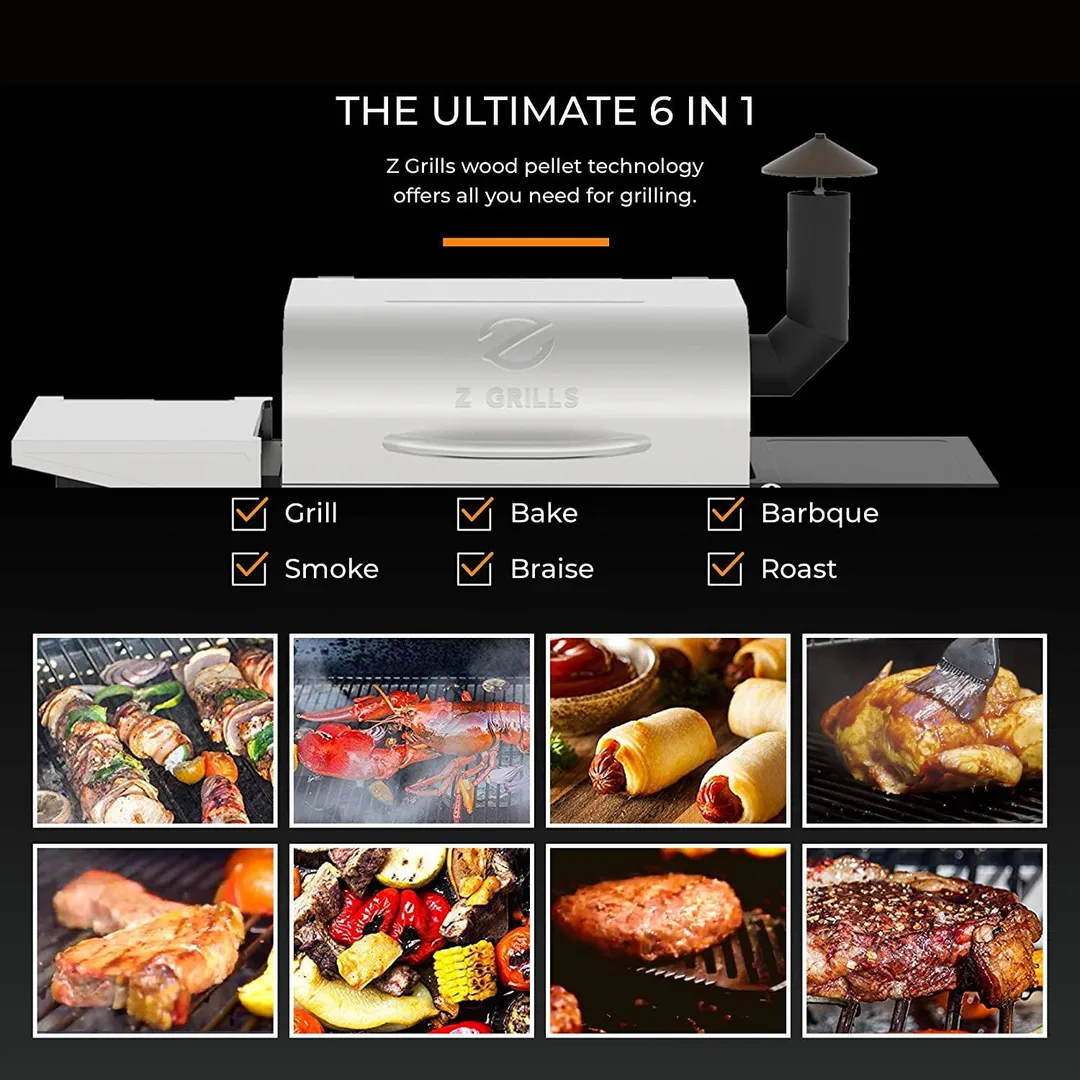 Z Grills L6002E Smart Wood Pellet Grill 6 in1 Outdoor BBQ Smoker 600 SQ Inches Cooking Area, photo 2 of 8